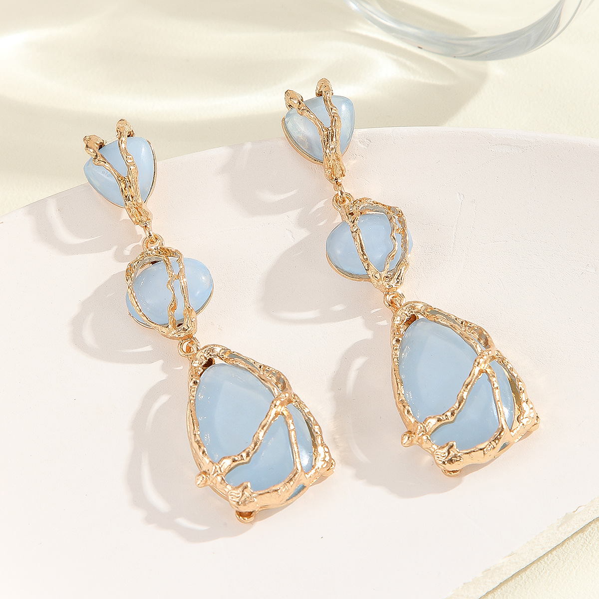 VIRAL CYRILLA DROP EARRINGS IN GOLD - OWNCI