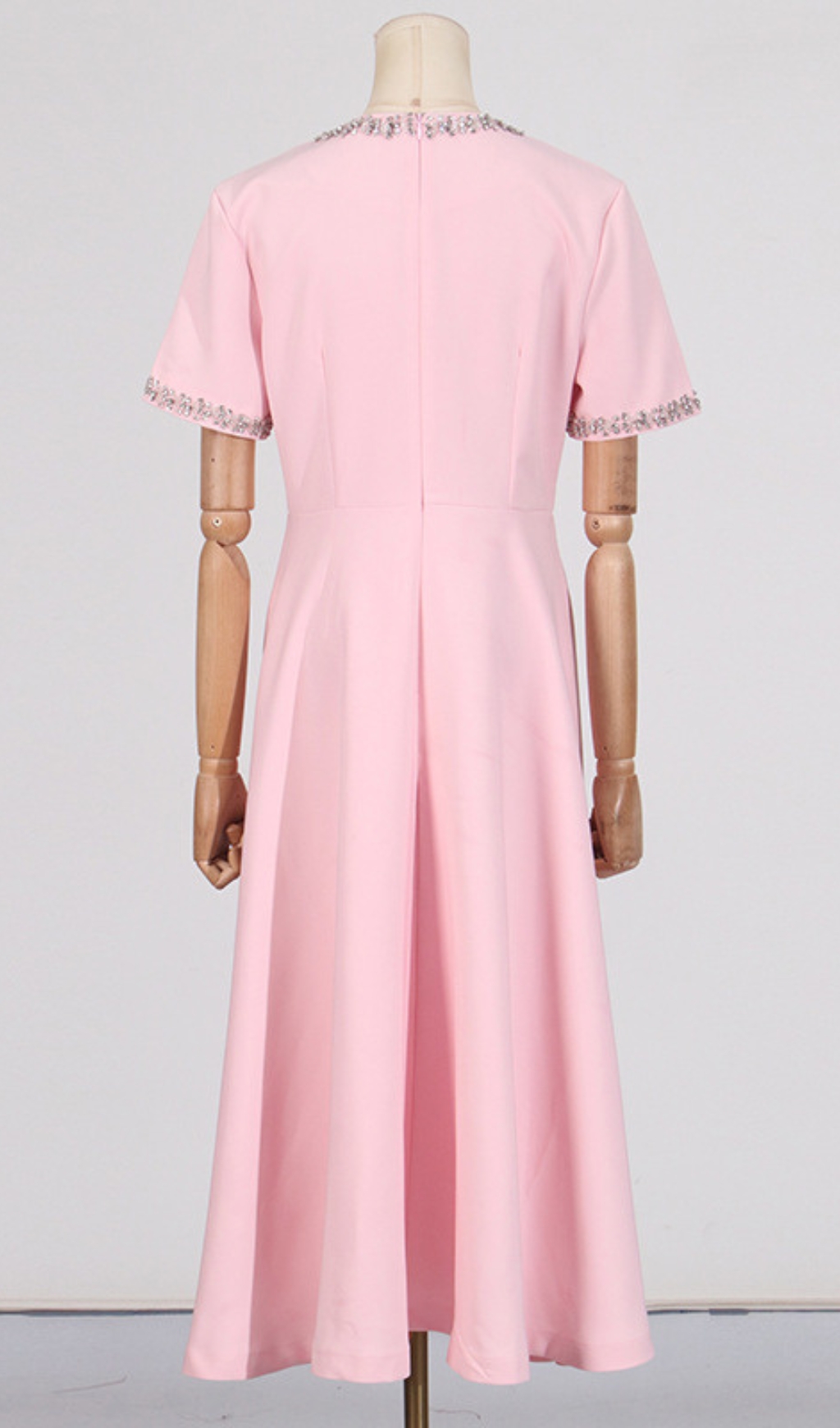 Fashionslee Women Cenedra Pink Bow Diamond Midi Dress