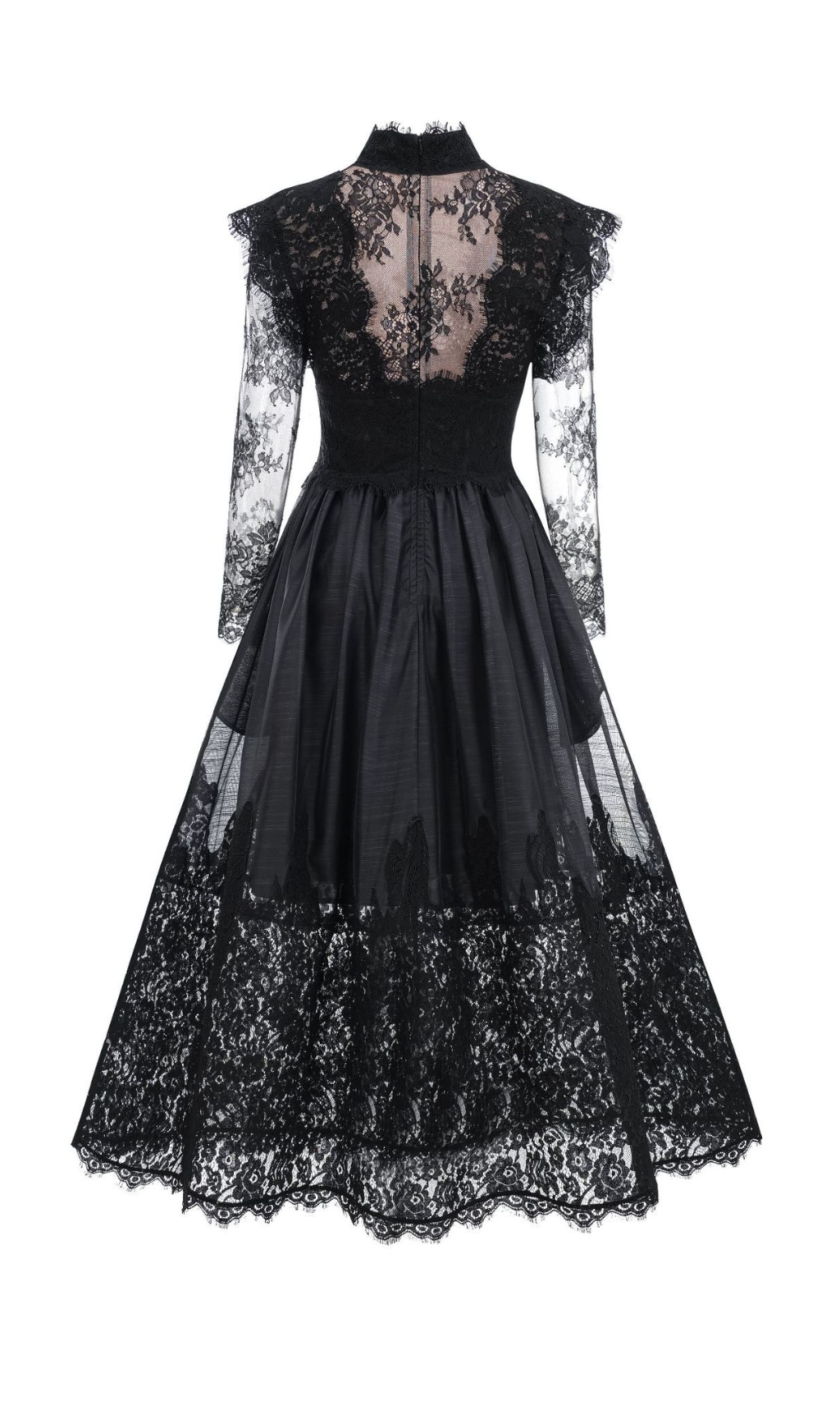 07901d8caae352188e4c0fcee489731f.jpg Fashionslee Women Bavo Black Lace Long Sleeve Maxi Dress
