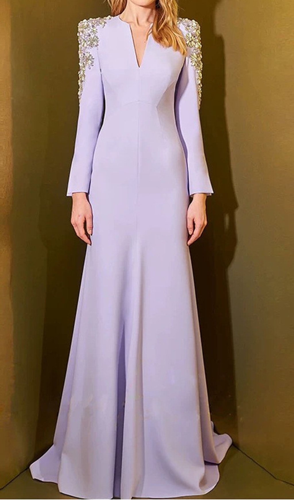 Fashionslee Women Darcie Purple V-Neck Long Sleeve Maxi Dress