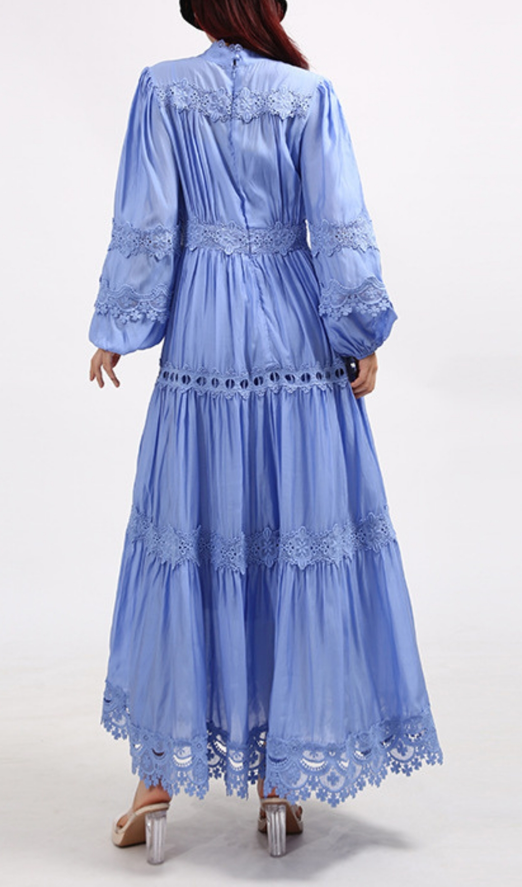 Fashionslee Women Estée Blue Long Sleeve Maxi Dress