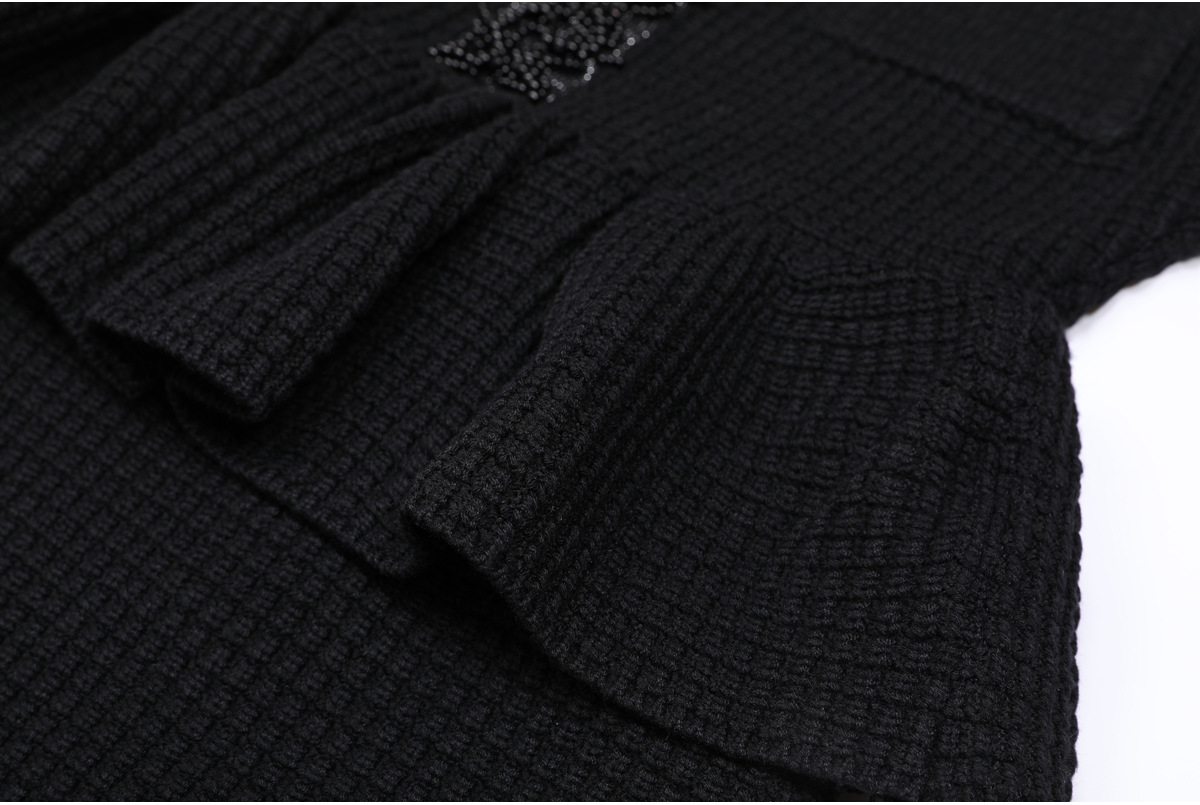 081c4df43d70dd5ec390041a7a5a24be.jpg Fashionslee Women Kinuye Black Beaded Knit Midi Dress