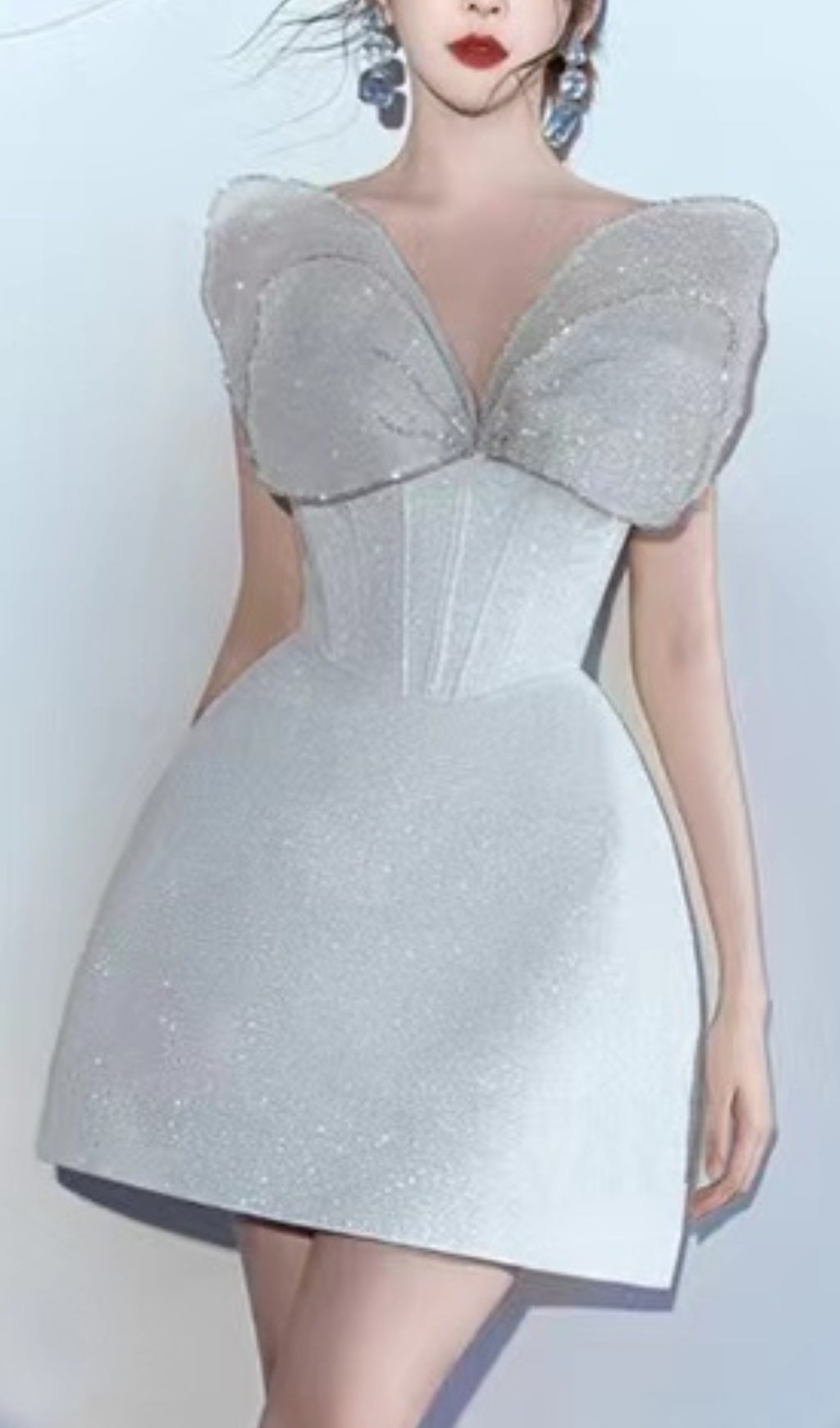 Fashionslee Women Bow Strapless Mini Dress