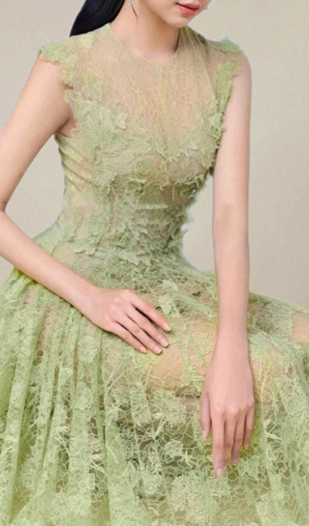 Fashionslee Women Hisaye Lace Mesh Maxi Dress