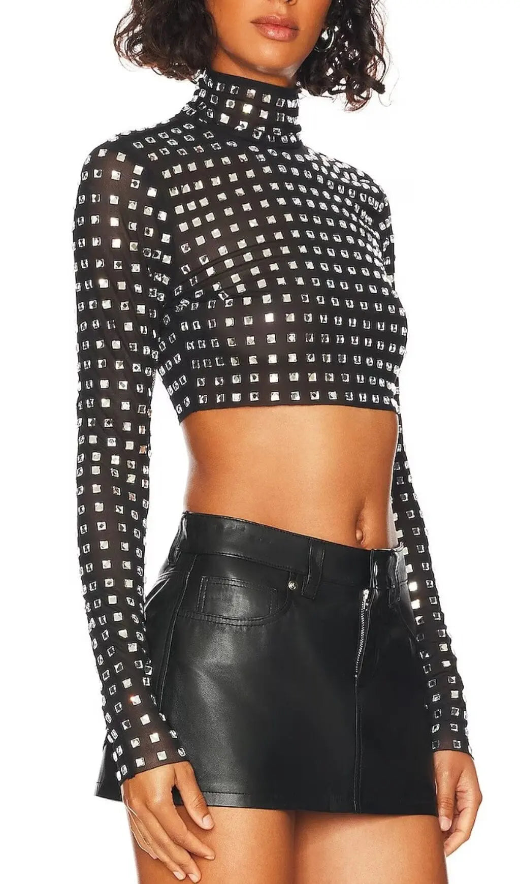084b61928164aaf0efb4f68b9e7adb07.jpeg Fashionslee Women Crystal Crop Top In Black