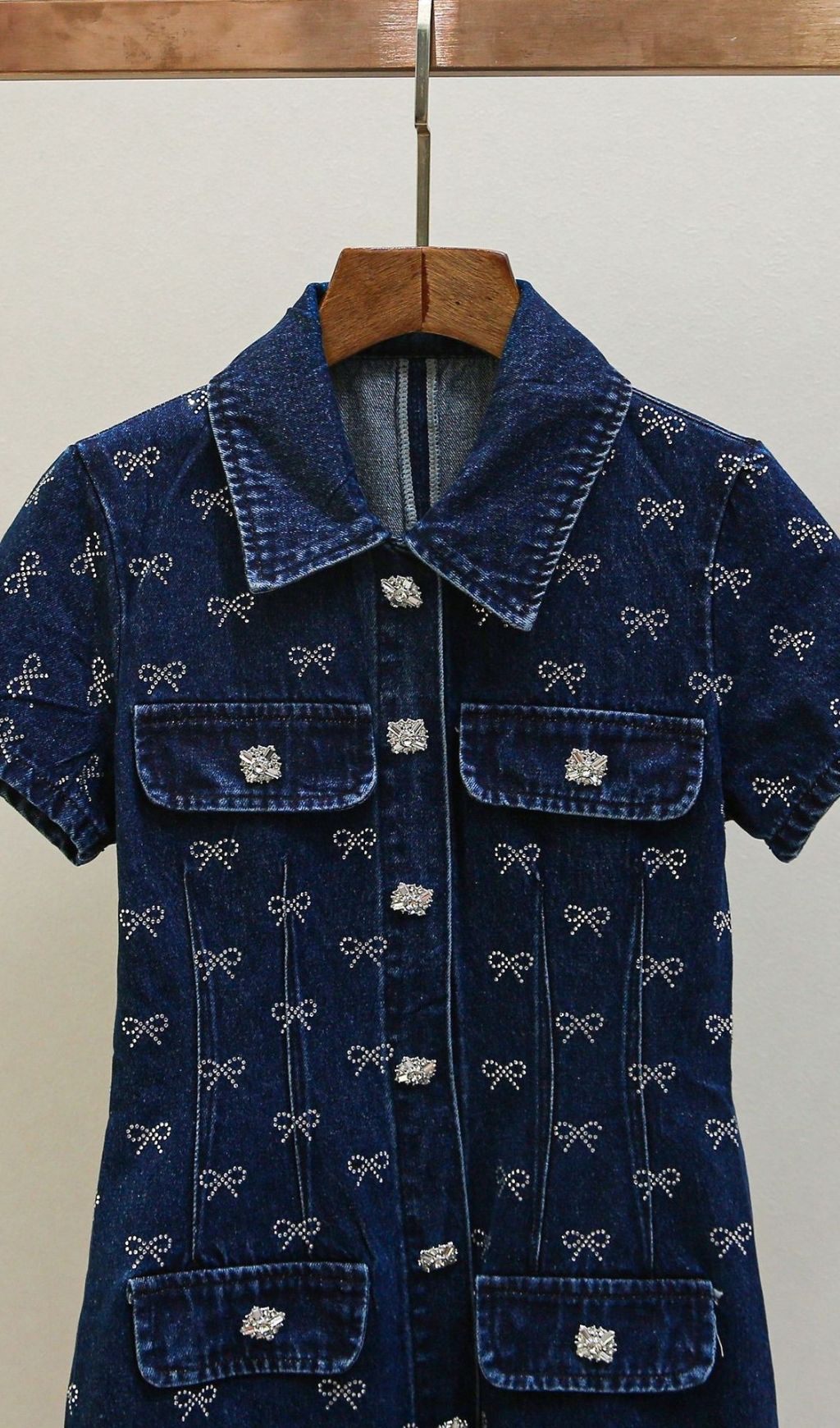 TRENDING DENIM BOW MINI DRESS - OWNCI TRENDING DENIM BOW MINI DRESS - OWNCI