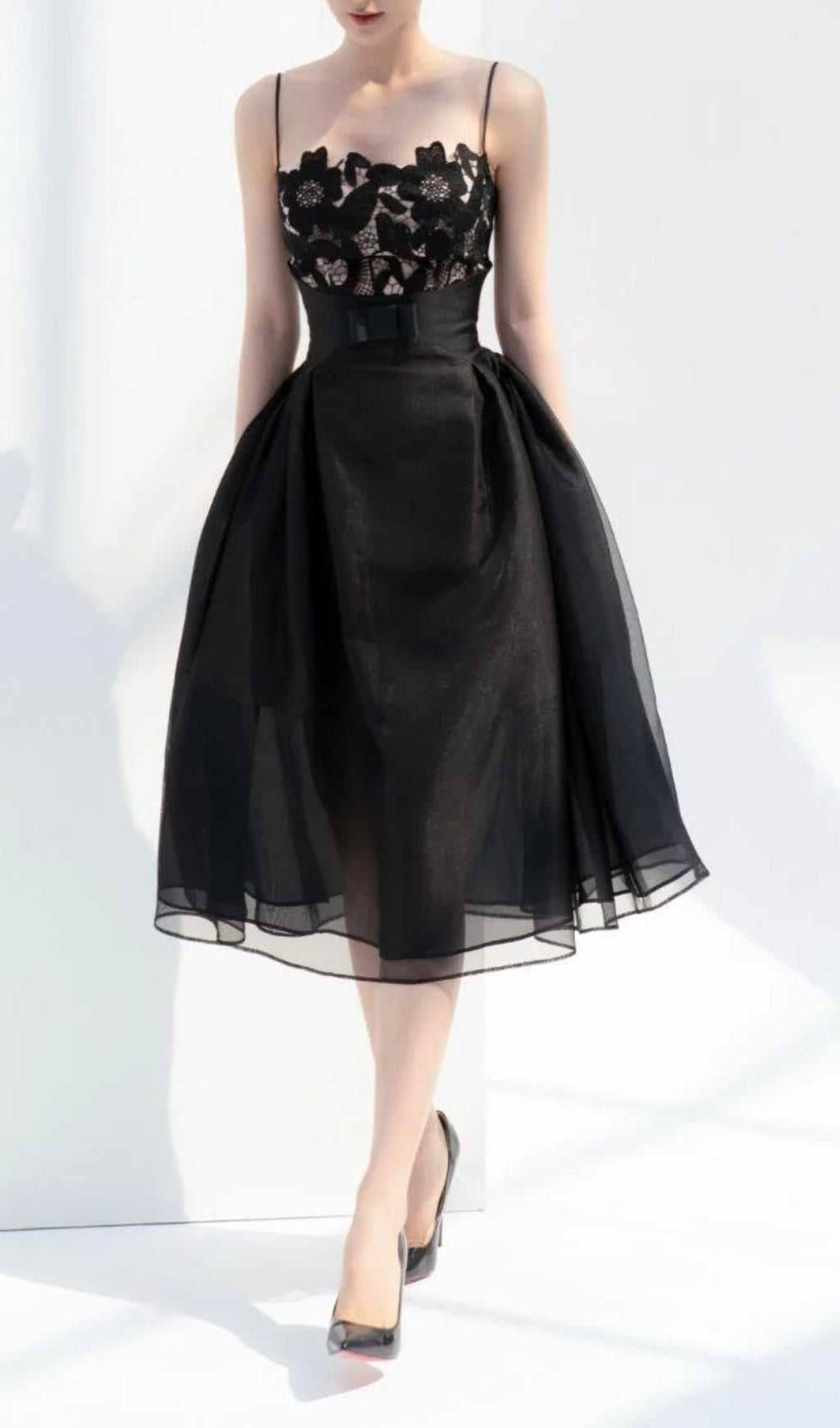 Fashionslee Women Asuka Tule Lace Midi Dress