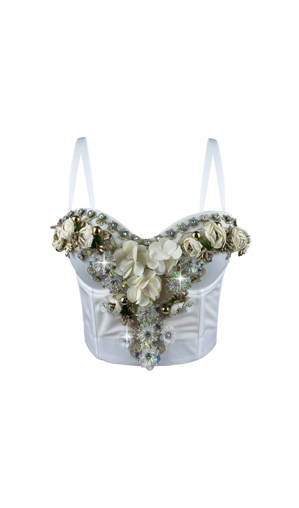 Fashionslee Women Fallon Flower Crop Top