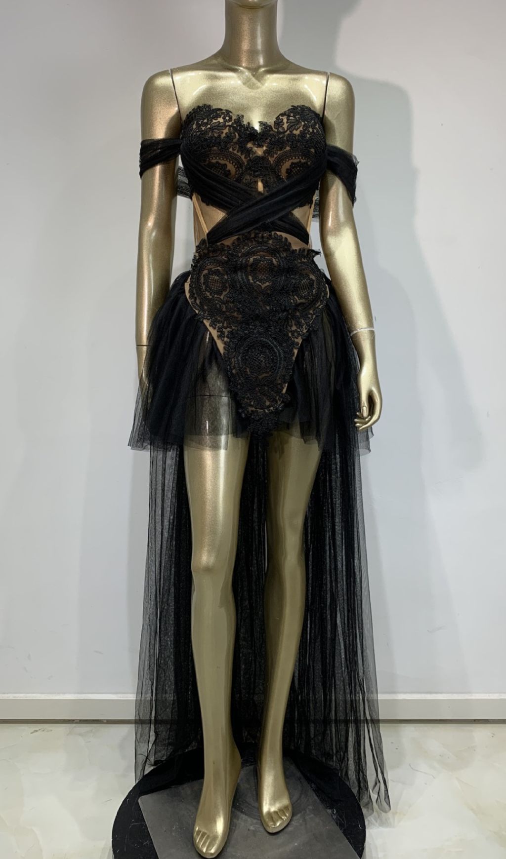 Fashionslee Women Fiachra Lace Corset Mesh Maxi Dress