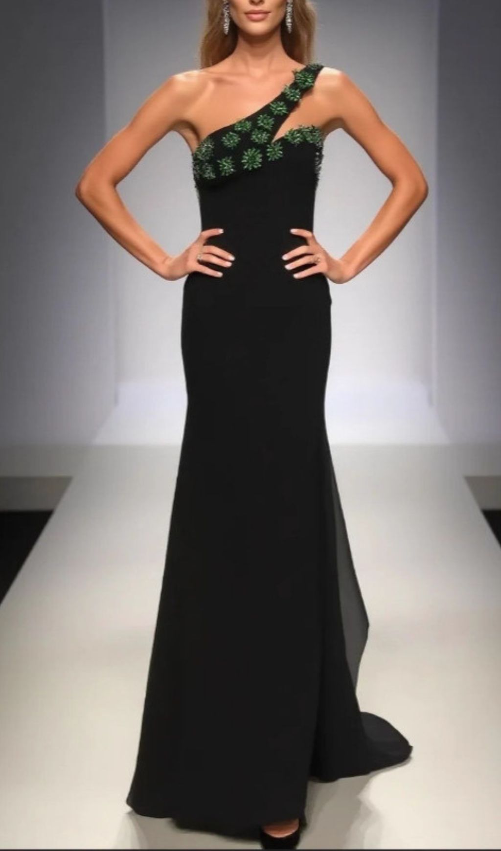 Fashionslee Women Fuji Black Diamante Bandage Maxi Dress