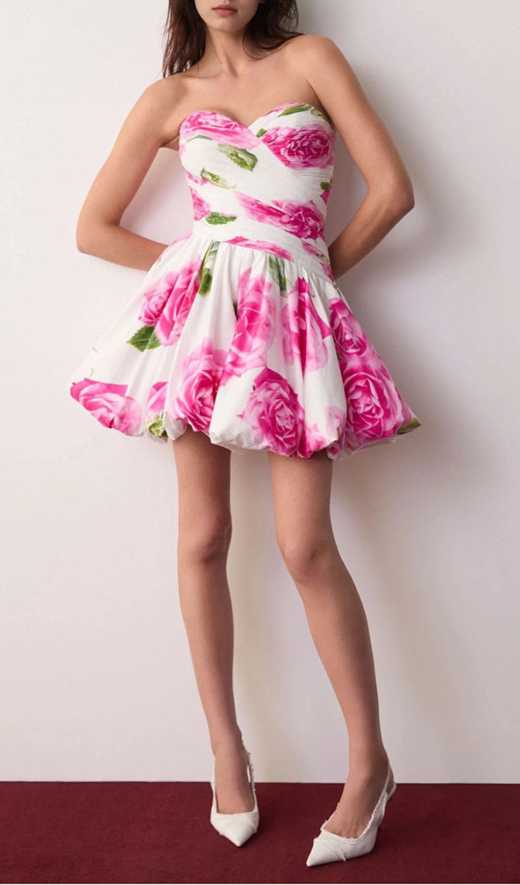 Fashionslee Women Heloise Strapless Flower Mini Dress