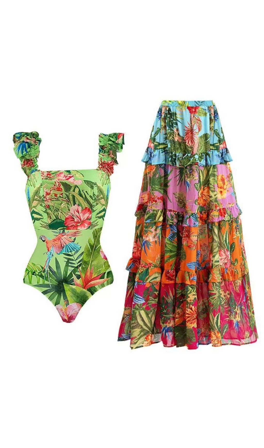 08cdcec0ccd55945df5592ee126ca7bd.jpg Fashionslee Women Emeline Printed One-Piece Swimsuit & Skirt