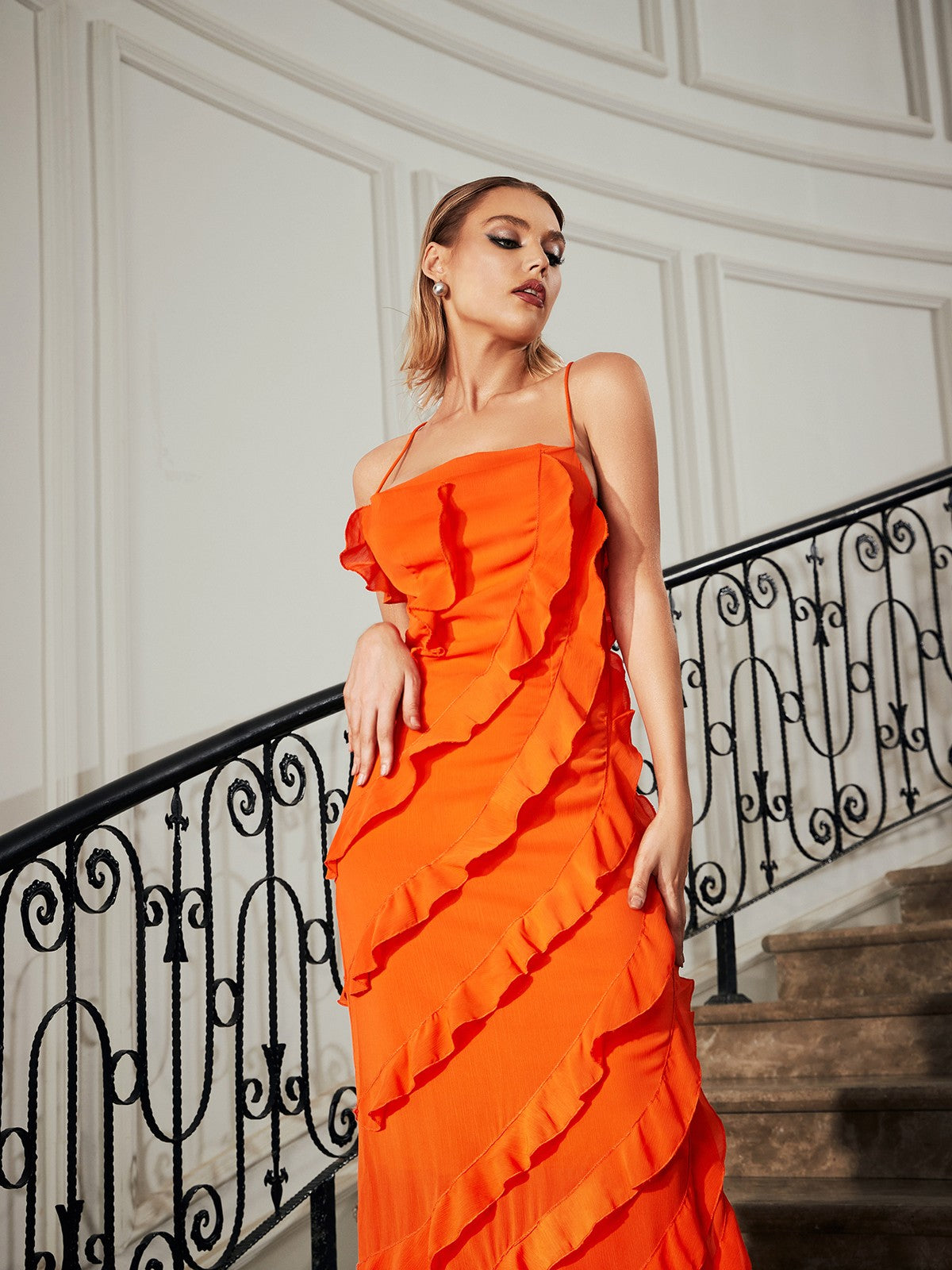 08d3e150b414569fbfd6877a5abf7d47.jpeg Fashionslee Women Lace Up Ruffle Straight Dress