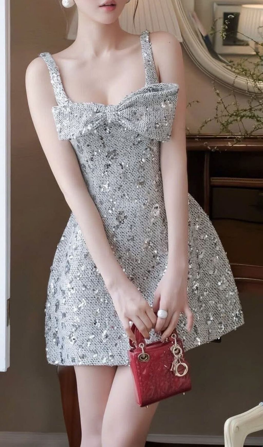 08f8d84483f9143005b192f7b6e50c42.jpg Fashionslee Women Katty Strappy Bow Sequin Mini Dress