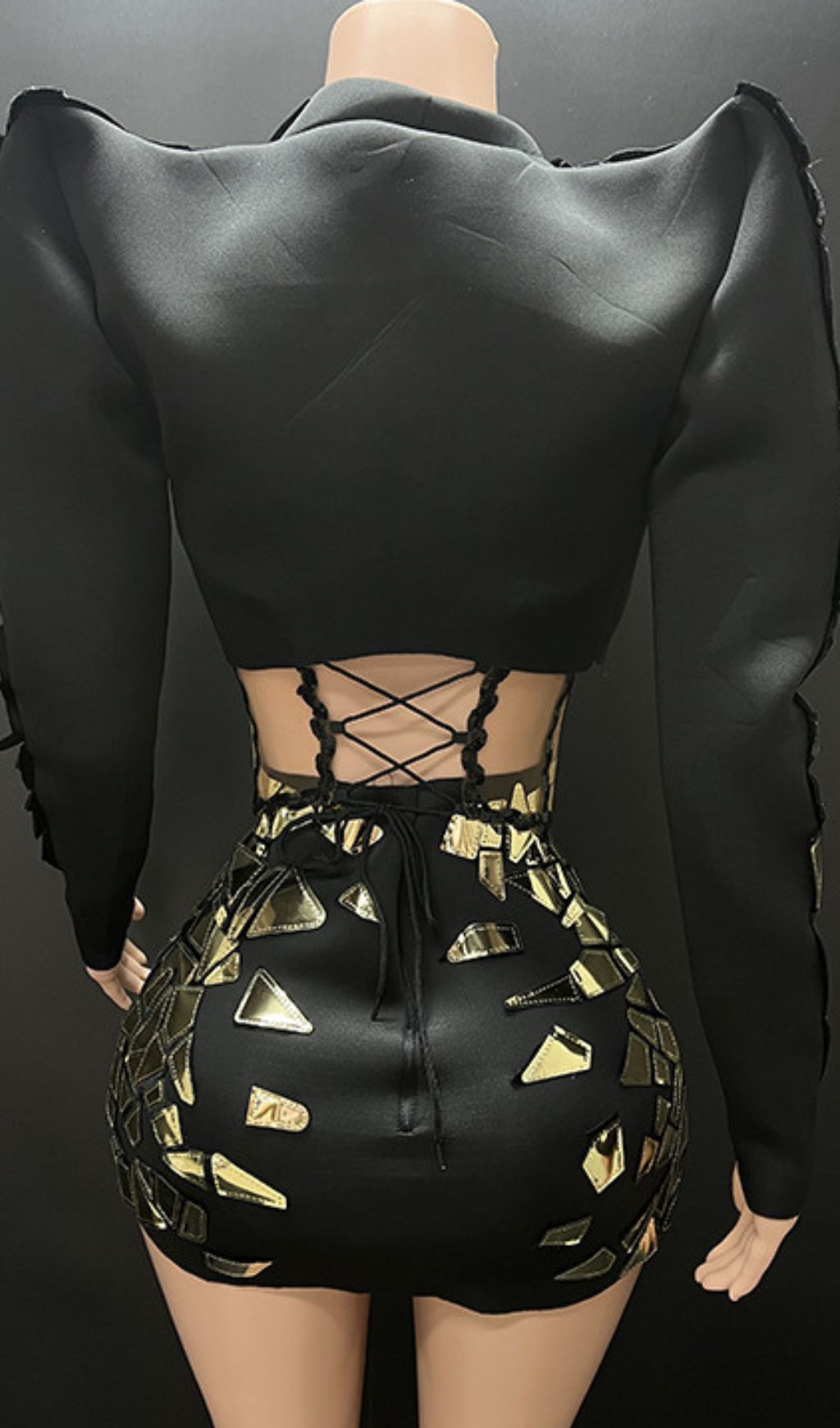 09044ec4d3ec7b90a01b25ceda166964.jpg Fashionslee Women Fai Crop Top & Mini Dress Set