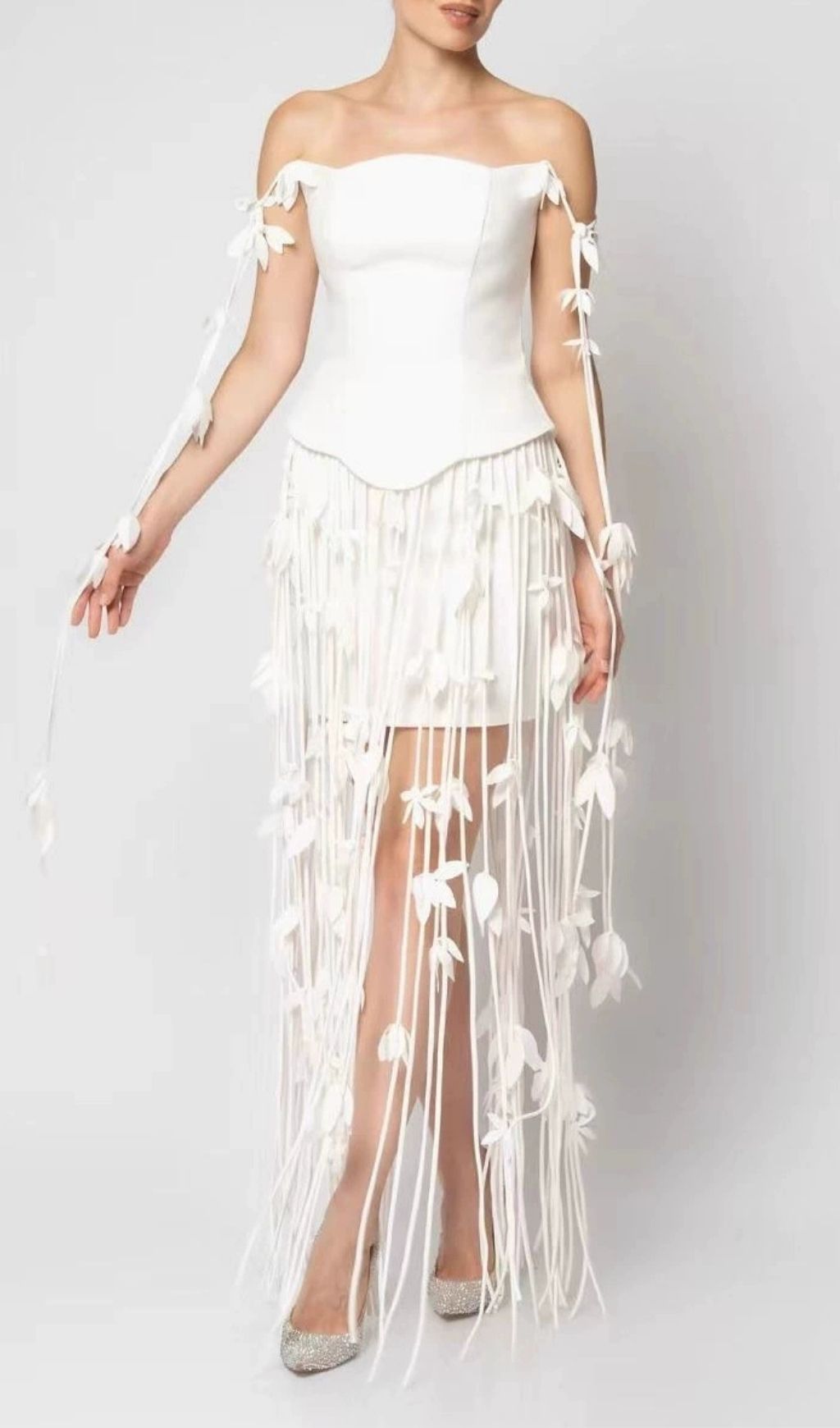 09482b779bf202e9156429c26fa45605.jpg Fashionslee Women Karlee Strapless Tassel Bandage Maxi Dress