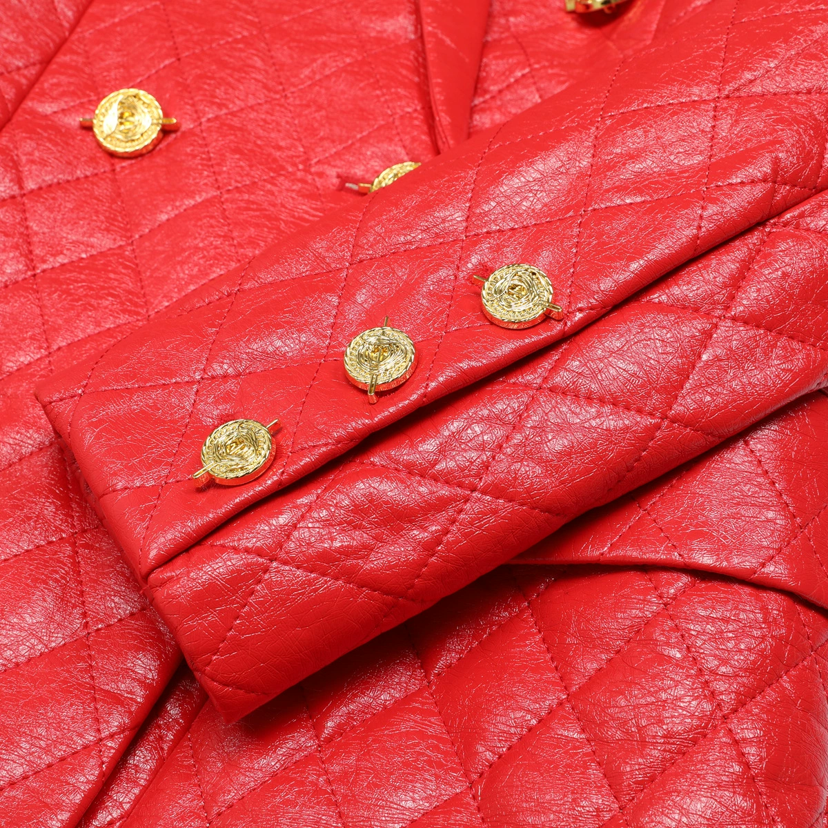 09511263900977ed7e2a551e413b8f22.webp Fashionslee Women Kinipela Red PU Leather Blazer Dress