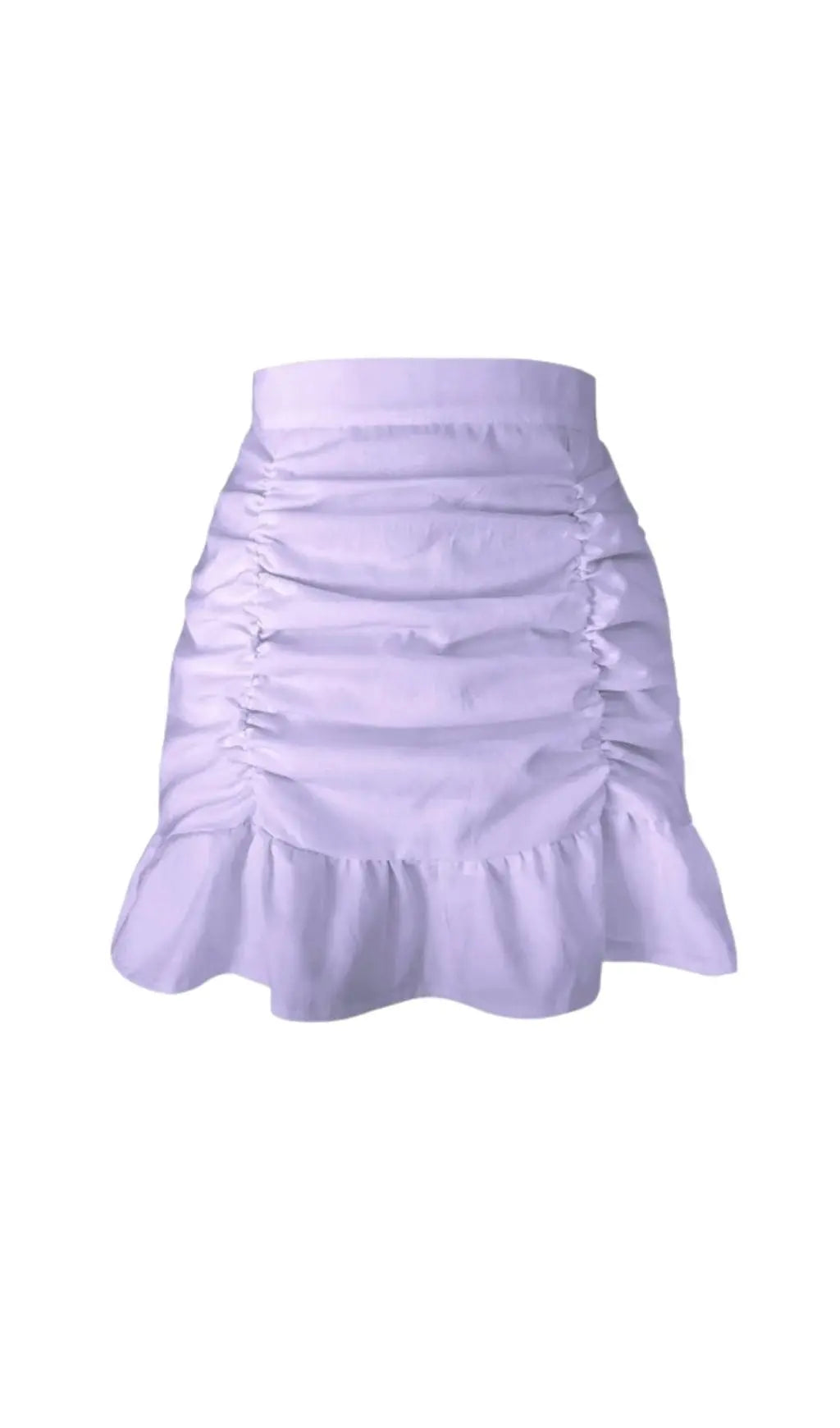 Fashionslee Women Purple Ruffle Pleated Mini Skirt