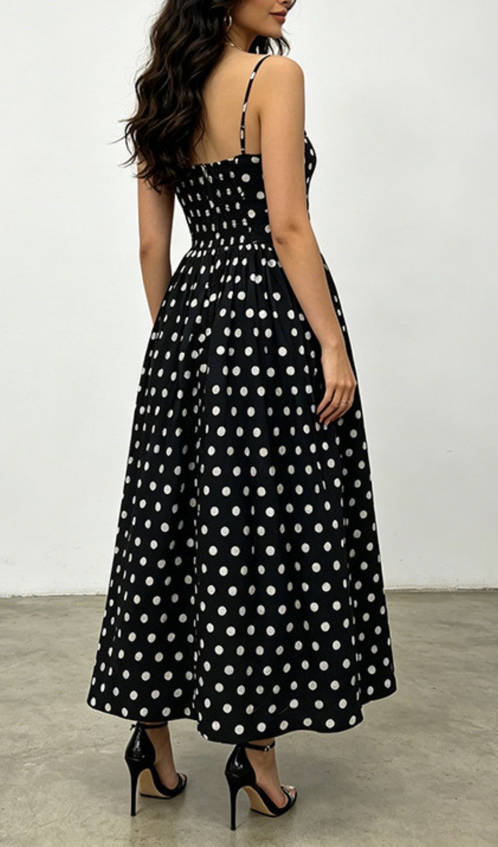 Fashionslee Women Klavdiya Strappy Dot Maxi Dress