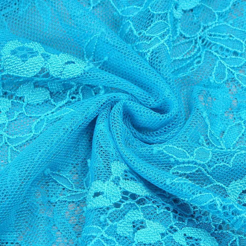 Fashionslee Women Aoife Blue Bustier Floral Lace Gown