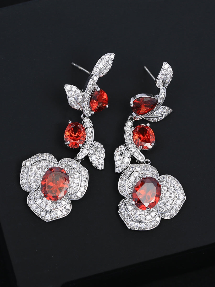 09d985174c460f3efa917df27597c4d4.jpeg Fashionslee Women Crystal Flower Drop Earrings