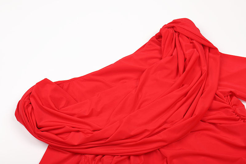 Fashionslee Women Ainsley Red Hooded Mini Dress