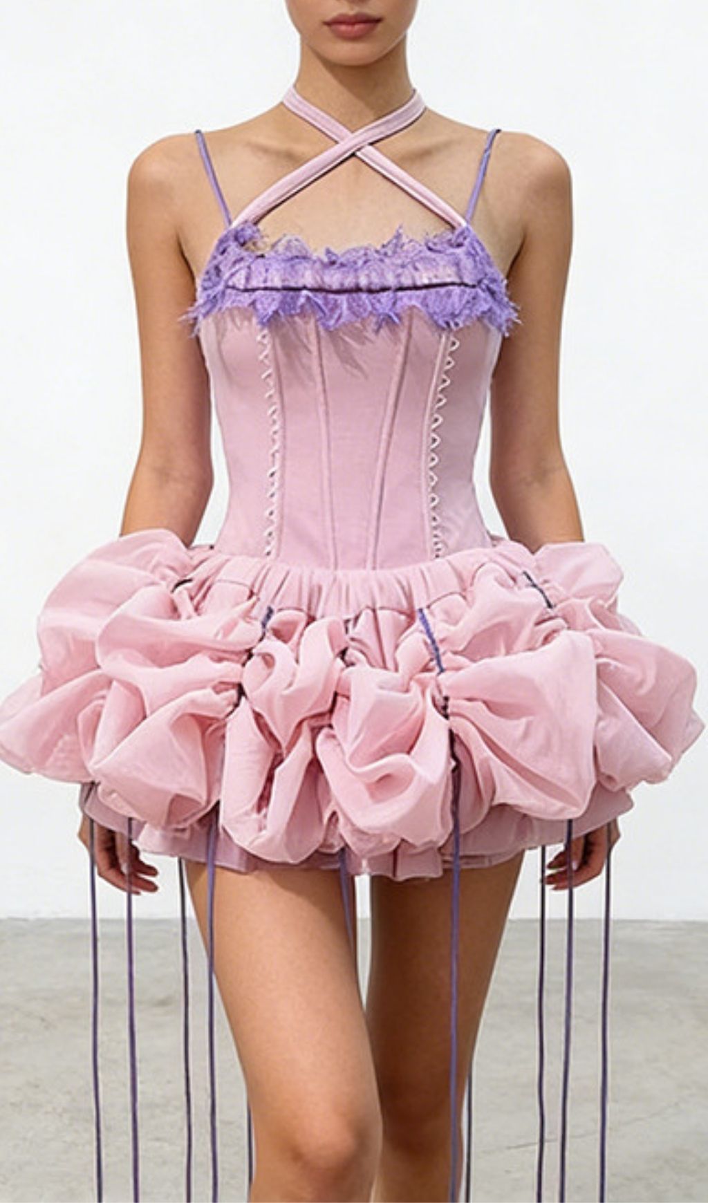 Fashionslee Women Kenya Pink Corset Mini Dress