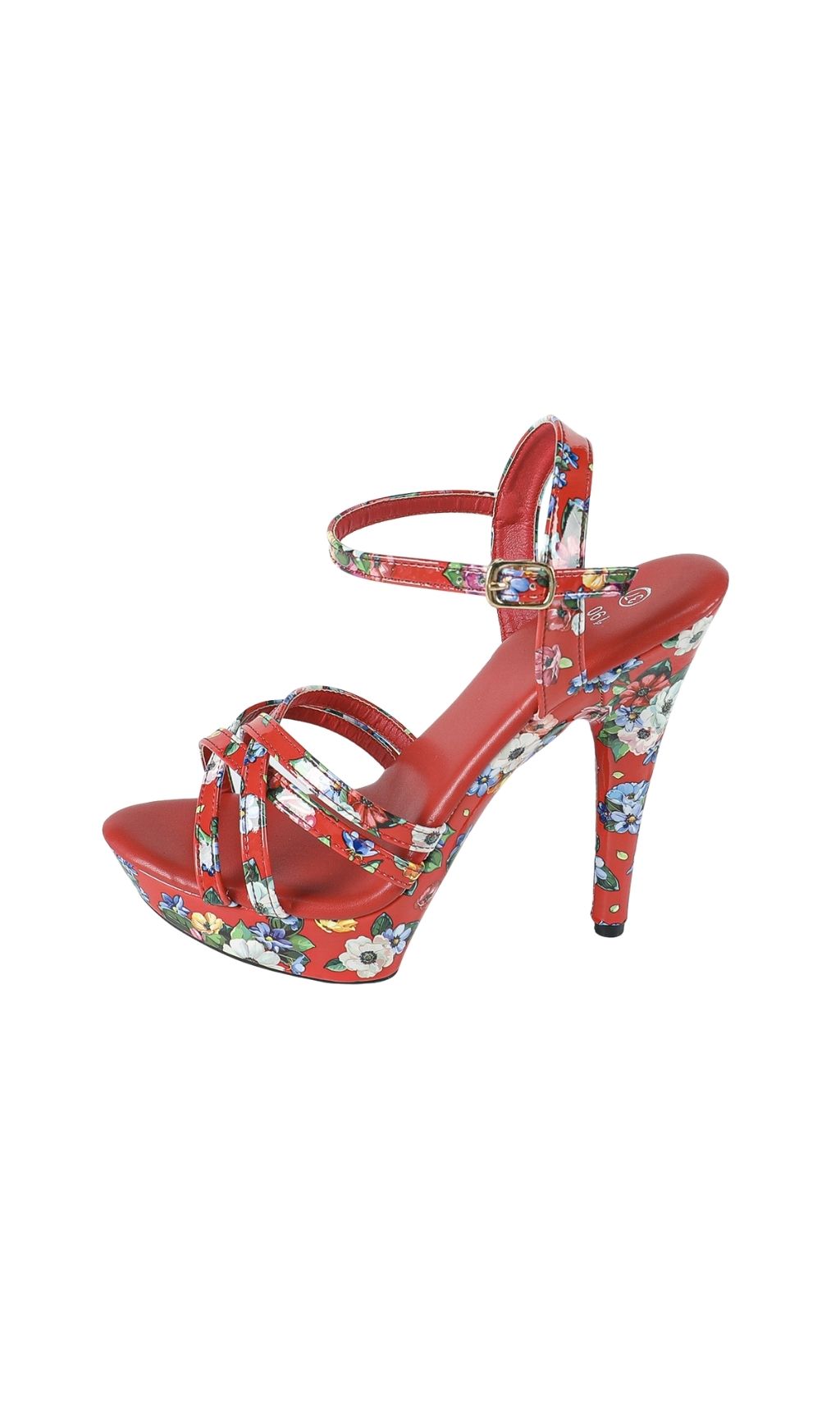 Fashionslee Women Kynthia Red Floral Printed Heels