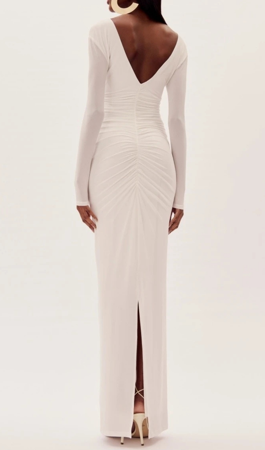 Fashionslee Women Everard White Flower Long Sleeve Maxi Dress
