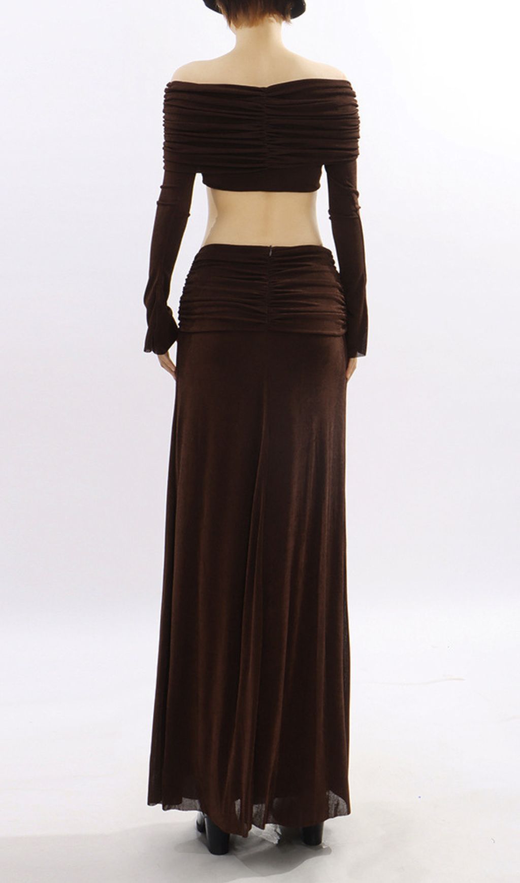 0a27dfa4b4cf7f2089a36ea0c03e5879.jpg Fashionslee Women Källa Coffee Ruched Two-Piece Set