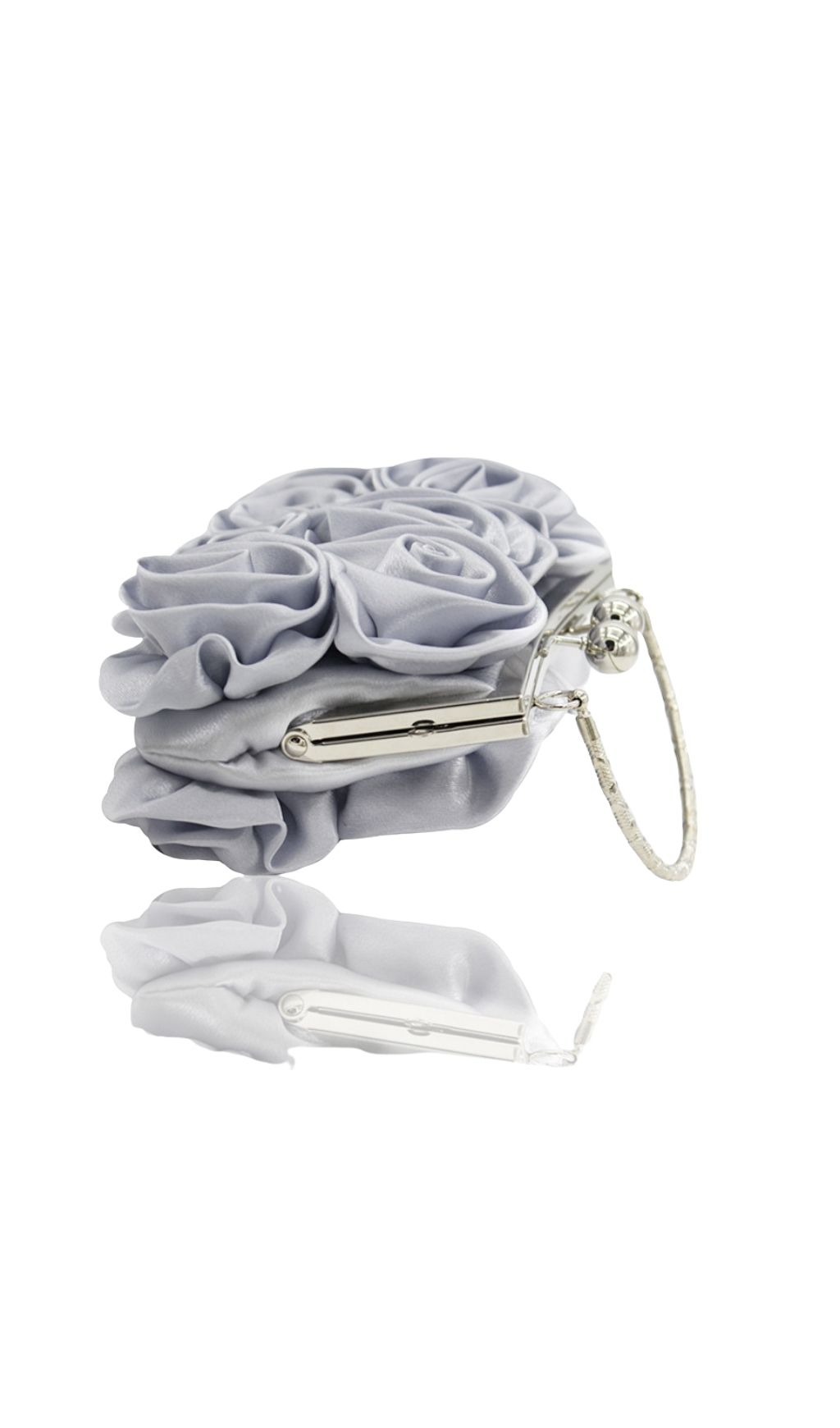 0a3ca79ef04685469d144c37cd996cf6.jpg Fashionslee Women Adahy Flower Satin Bag In Silver