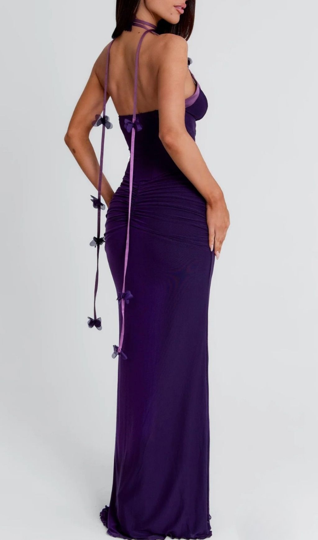 Fashionslee Women Korrine Violet Halter Maxi Dress
