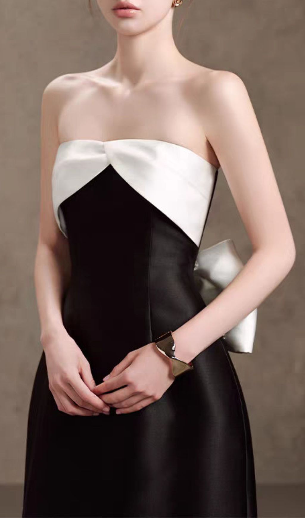 0acc08bf4367a62b733b72df156156a4.jpg Fashionslee Women Hamlet Black Strapless Bow Midi Dress