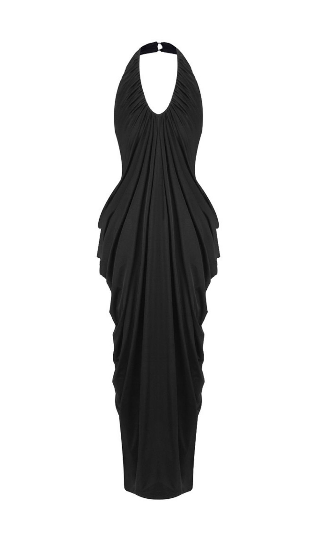 0ad5826c359ebcc017a1891283958f5f.jpg Fashionslee Women Kenza Black Halter Pleated Maxi Dress