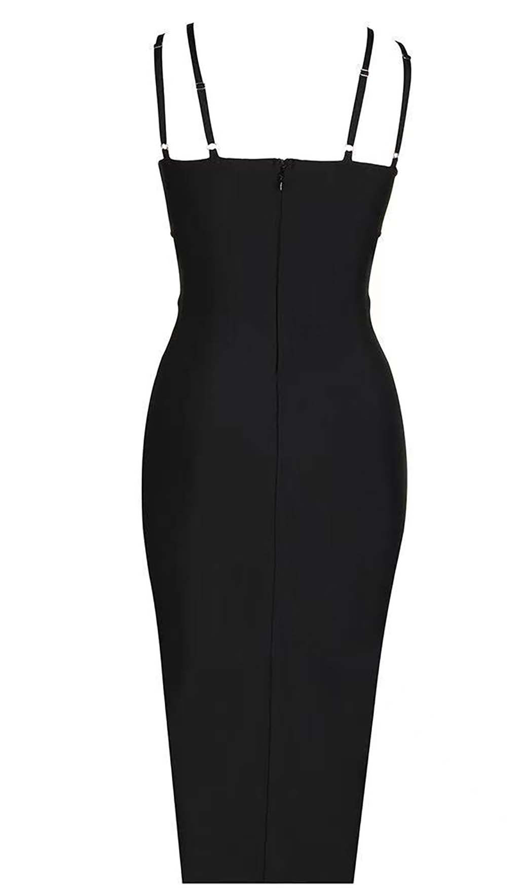 0ae1d78b36690275f55efffc677f9d9f.jpeg Fashionslee Women Shell Strap Beading Midi Dress In Black