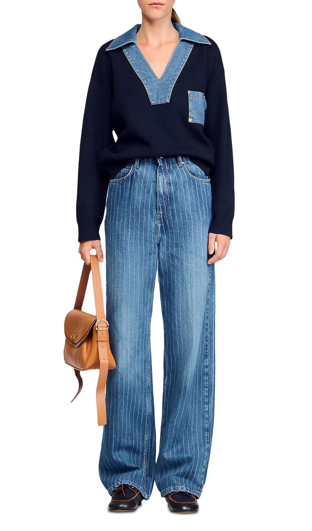 0aeca56d16dc8c10e5c3f6328fd9d713.jpg Fashionslee Women Sweater with Denim Details