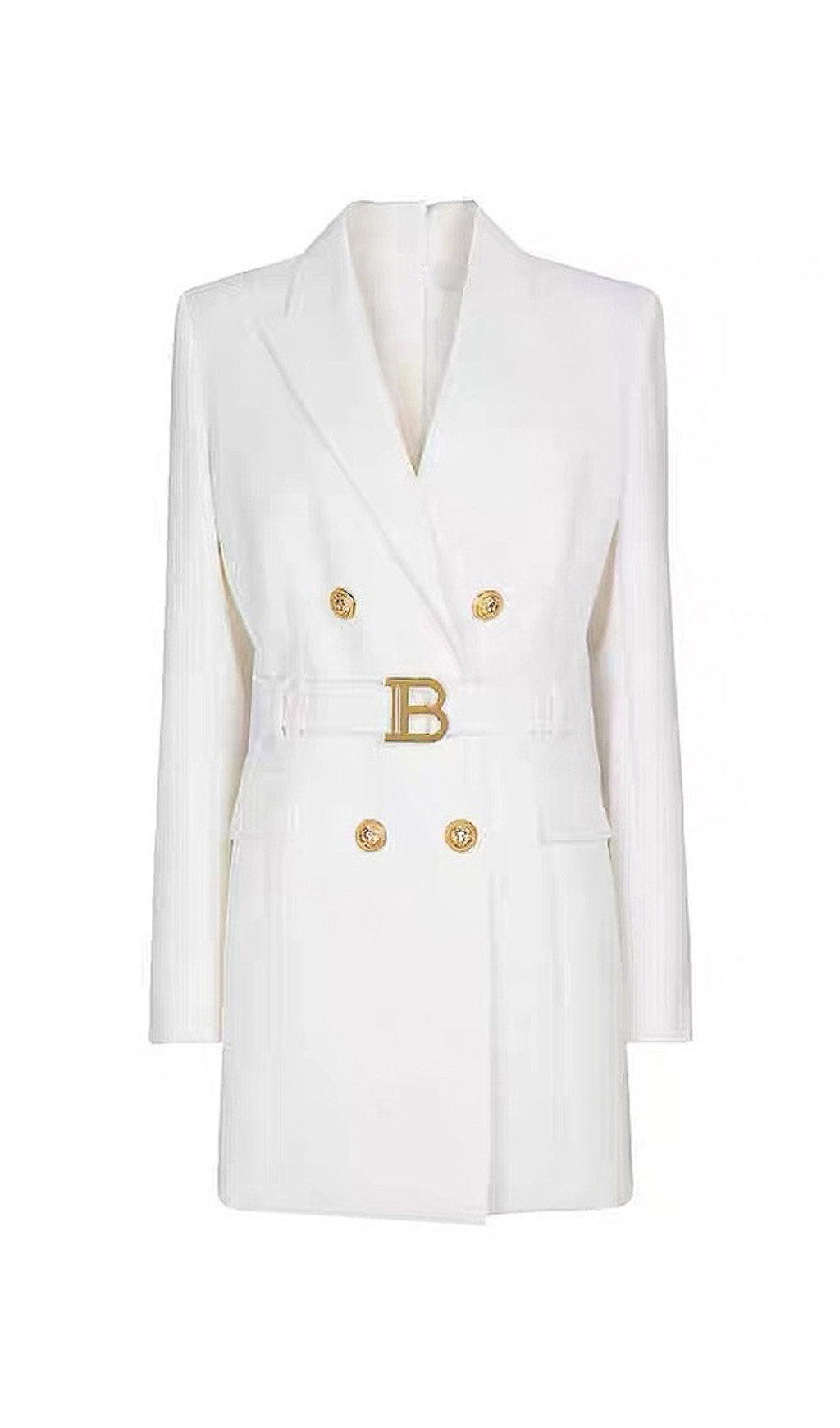 0af867e85d7d0b1c3003a887cd28a7e1.jpeg Fashionslee Women Aasia White Belt Metal Button Mini Dress