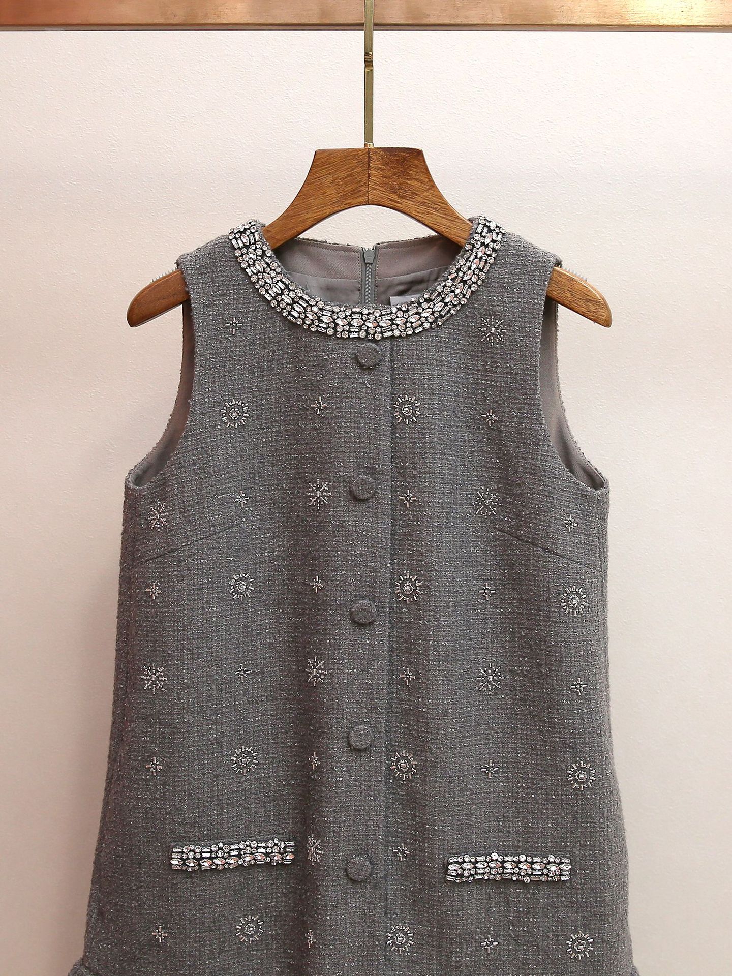 0b305b7f49cdd1b526462a4fa2ee9292.jpg Fashionslee Women Hasana Grey Sleeveless Diamante Mini Dress