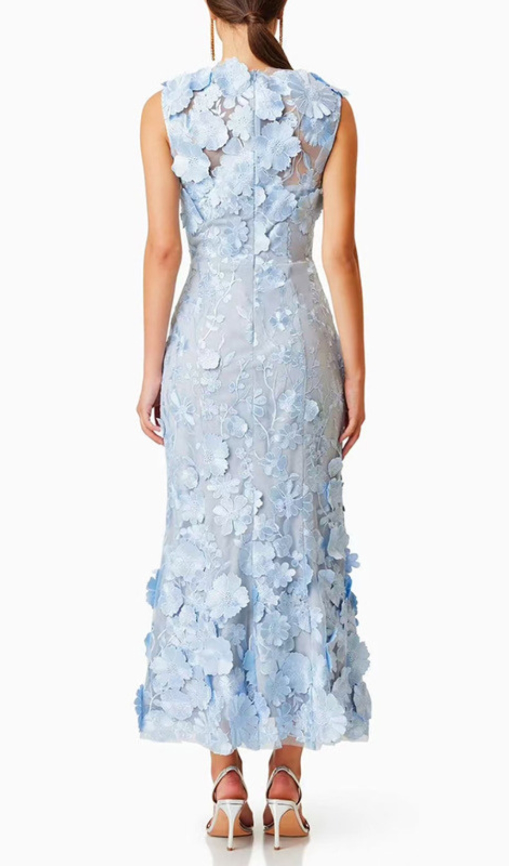 Fashionslee Women Cessair Sleeveless Flower Embroidery Midi Dress