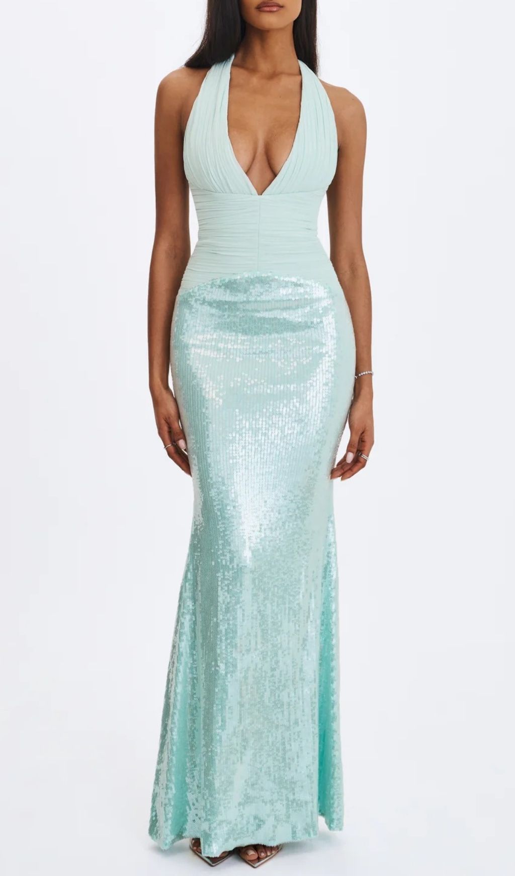 0b44e4f2f8a7d8f432496a3f89804af8.jpg Fashionslee Women Kerra Mint Halter Sequin Maxi Dress