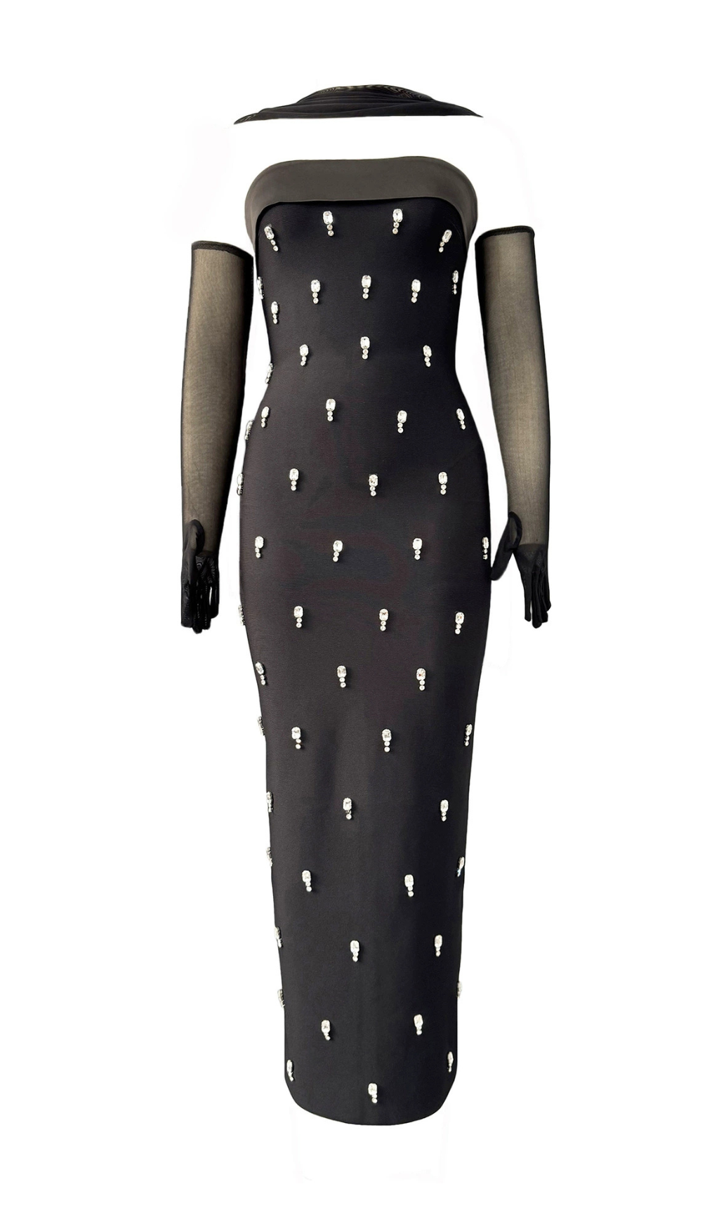 0b80c923a1c56eb4fda7477d0e5b43f7.png Fashionslee Women Genia Black Strapless Embellished Maxi Dress
