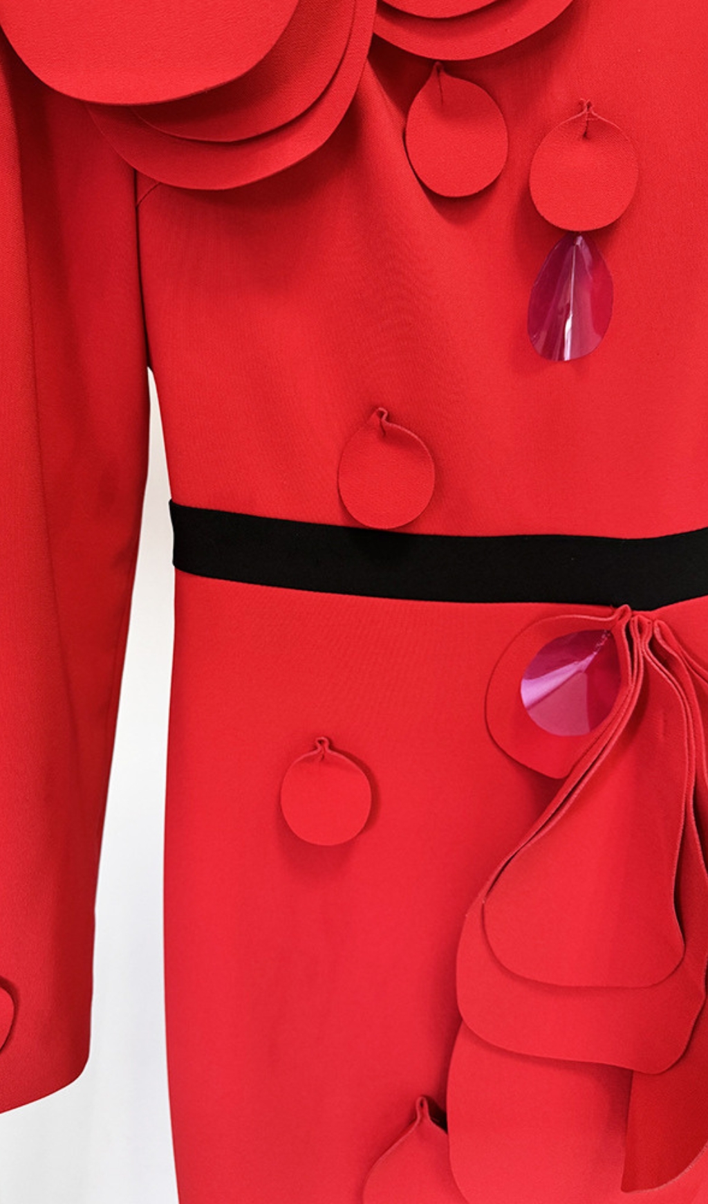 Fashionslee Women Dilan Red Long Sleeve Embellished Maxi Dress