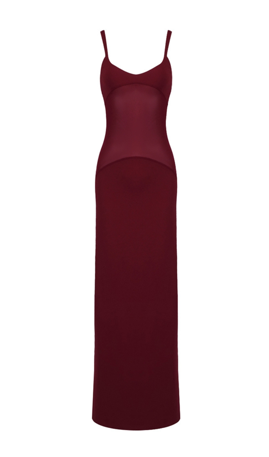 0b9e5e2c8b13baa3091d9154e57f4fc5.jpg Fashionslee Women Mesh Insert Maxi Dress Burgundy