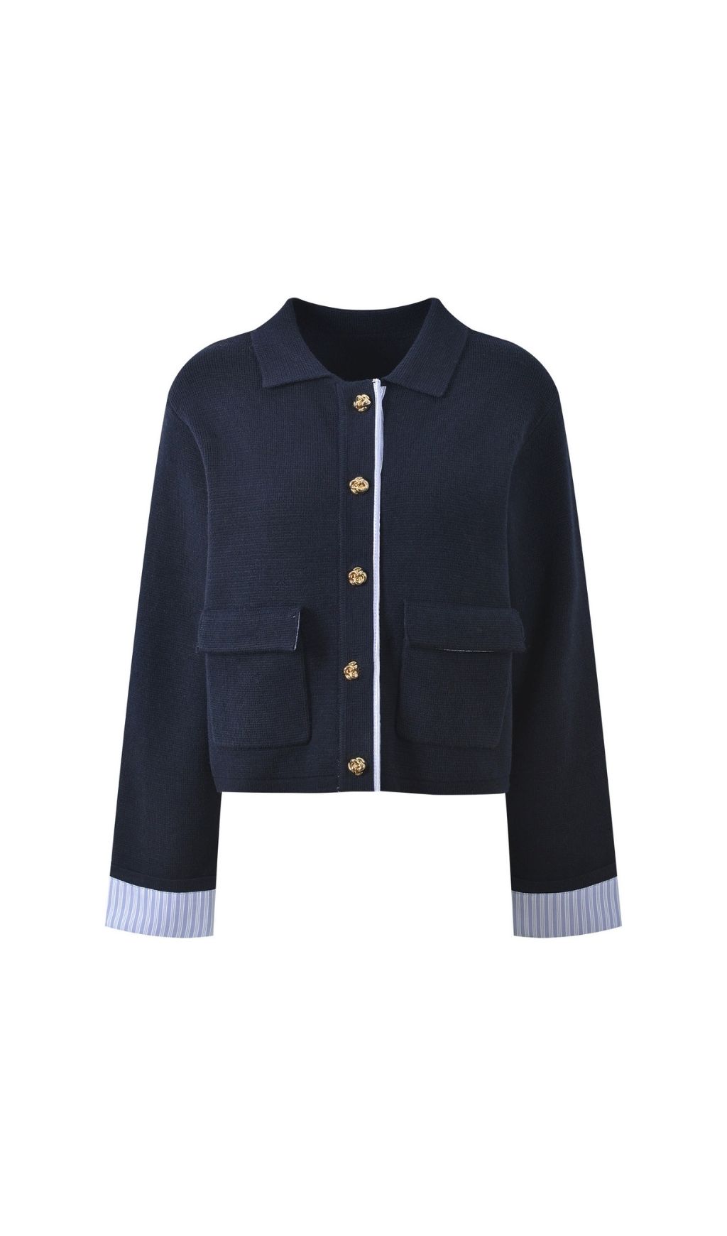 BLACK VIRAL POLO CARDIGAN – MUST-HAVE KNIT - OWNCI BLACK VIRAL POLO CARDIGAN – MUST-HAVE KNIT - OWNCI