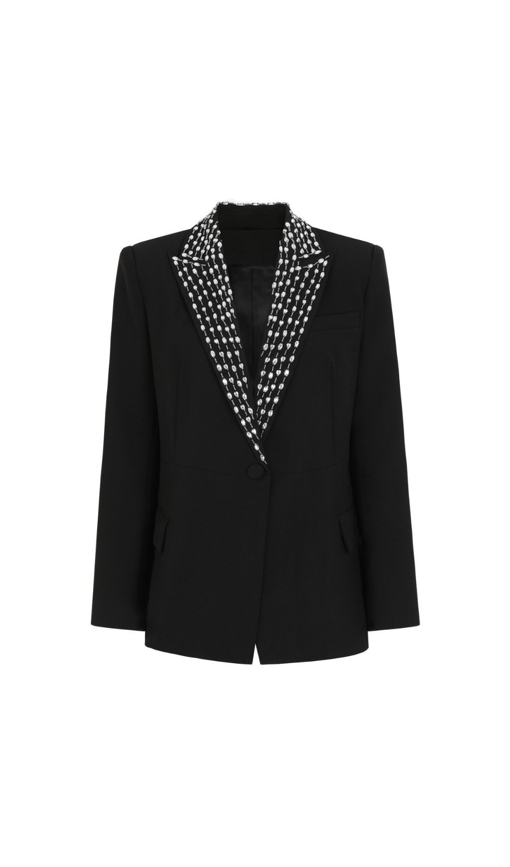 Fashionslee Women Kavindra Black Diamante Blazer