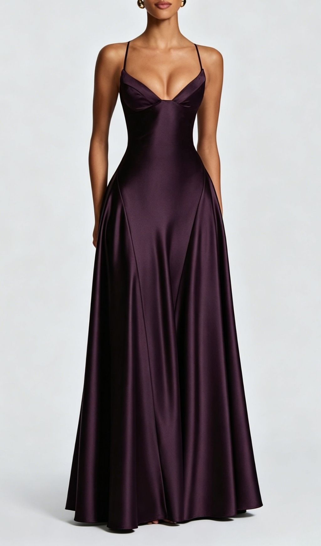 Fashionslee Women Krikor Modena Strappy Satin Maxi Dress