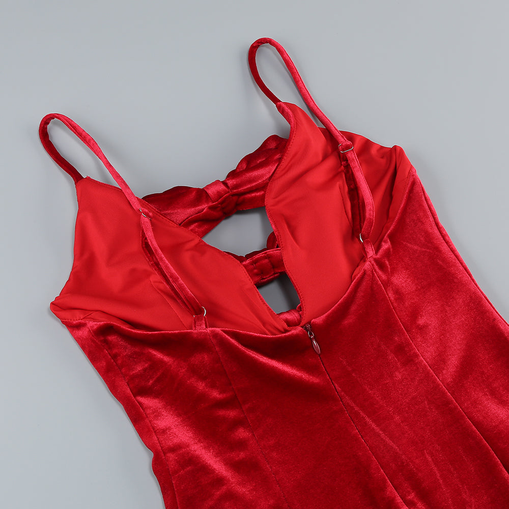 0bf69f8883dc2f96d4dbe738849fd2ce.jpeg Fashionslee Women Baptiste Red Bow Velvet Maxi Dress