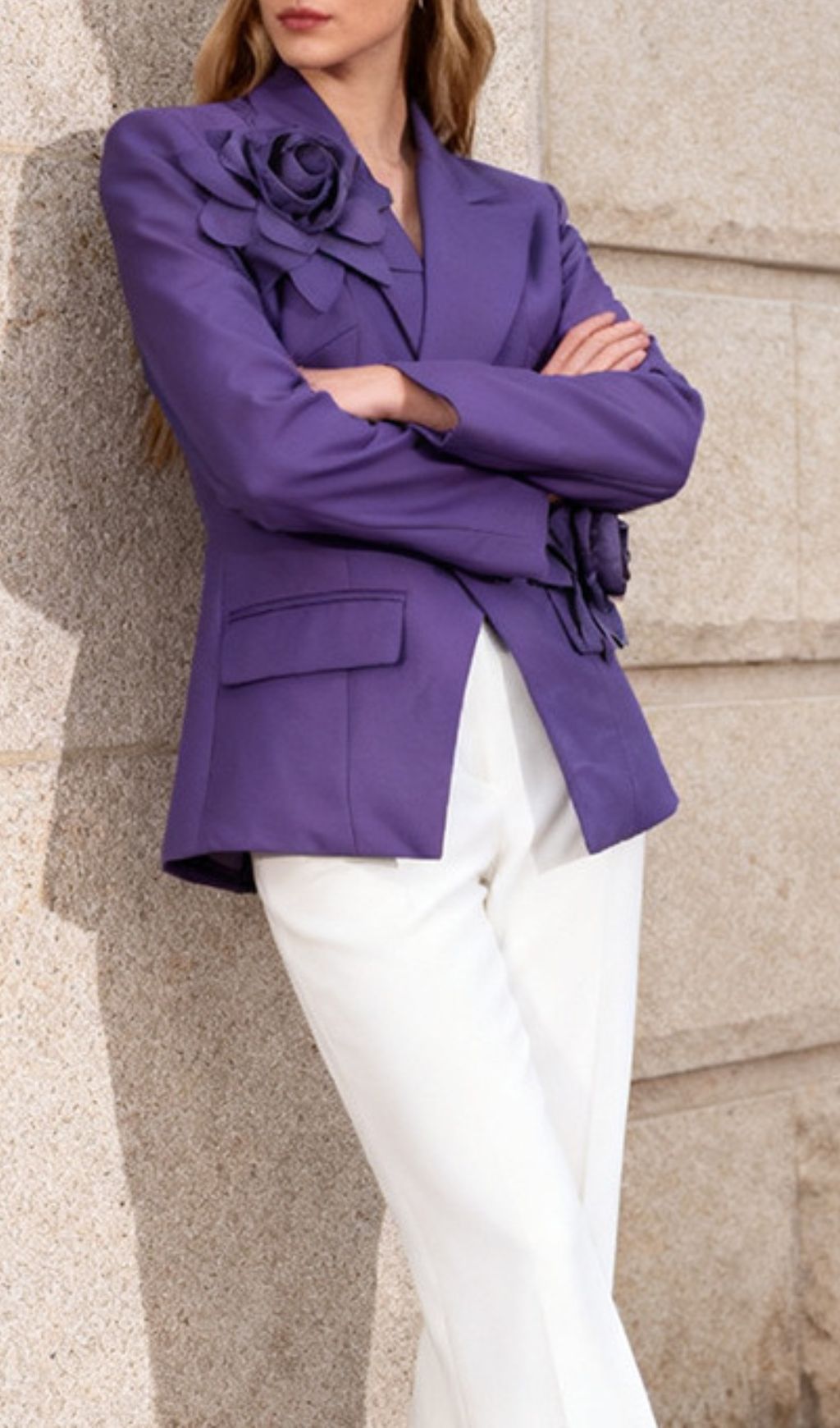 0c0cab50dc22ae9620850f3b4822c916.jpg Fashionslee Women Idony Purple Flower Blazer