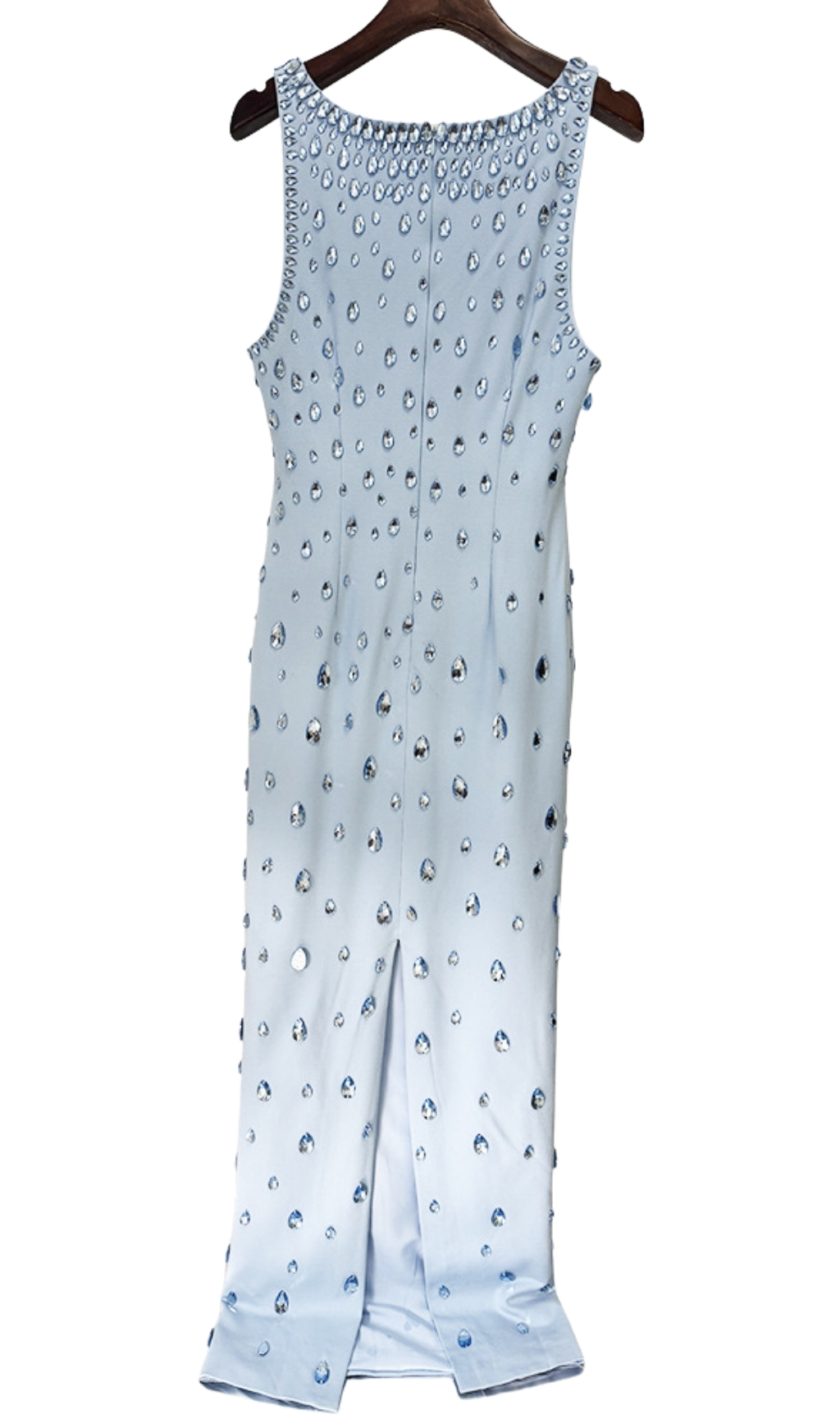 Fashionslee Women Fanny Blue Diamante Embellished Maxi Dress
