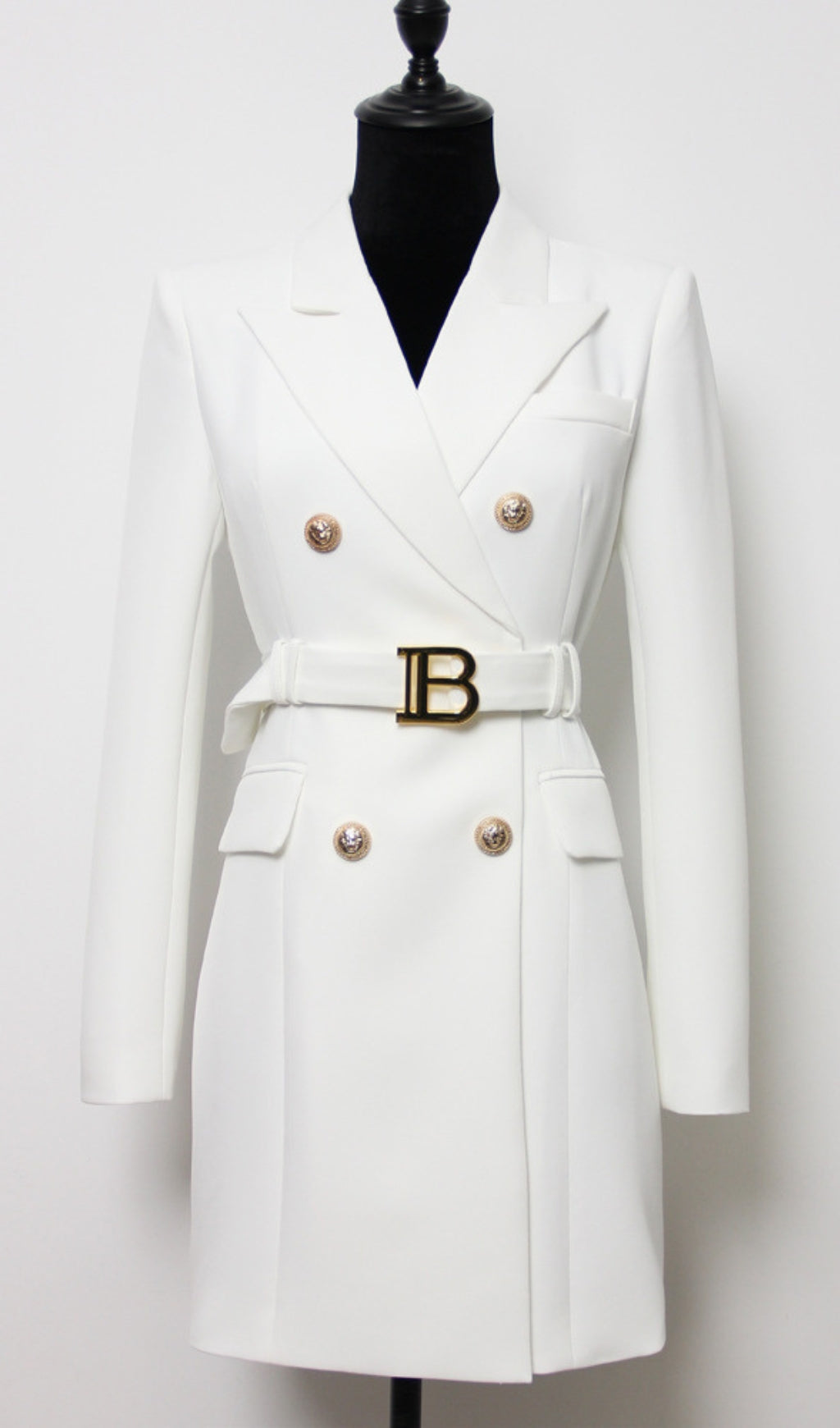 0c36ce7da1e6635e49c04f7d78149602.jpeg Fashionslee Women Aasia White Belt Metal Button Mini Dress